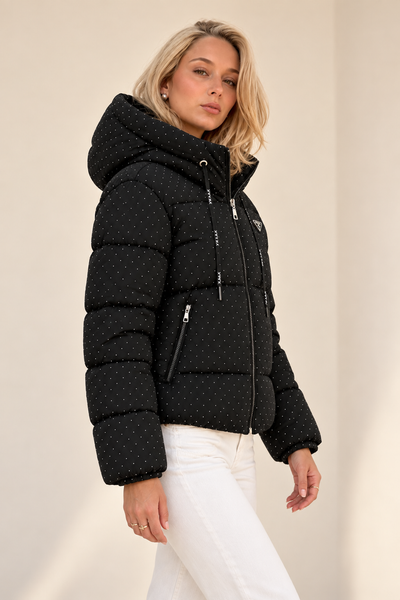 PR - Stone-Embellished Puffer Jacket with Special Filling