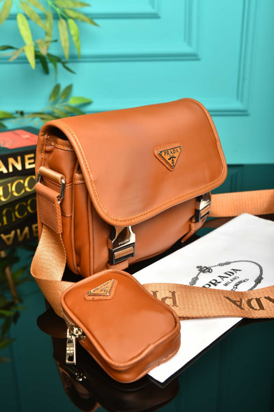 PRD - Nylon and Saffiano Leather Bag with Strap