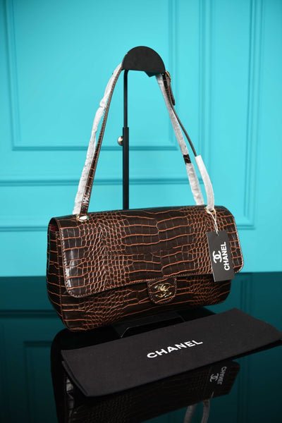 C - Maxi Flap Bag in Crocodile