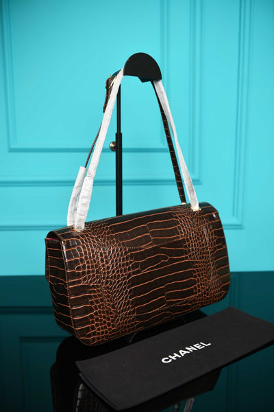 C - Maxi Flap Bag in Crocodile