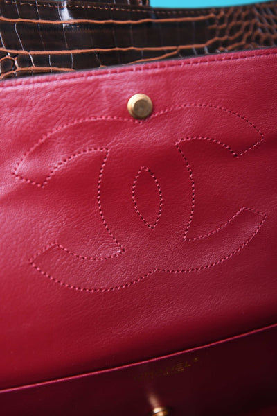 C - Maxi Flap Bag in Crocodile